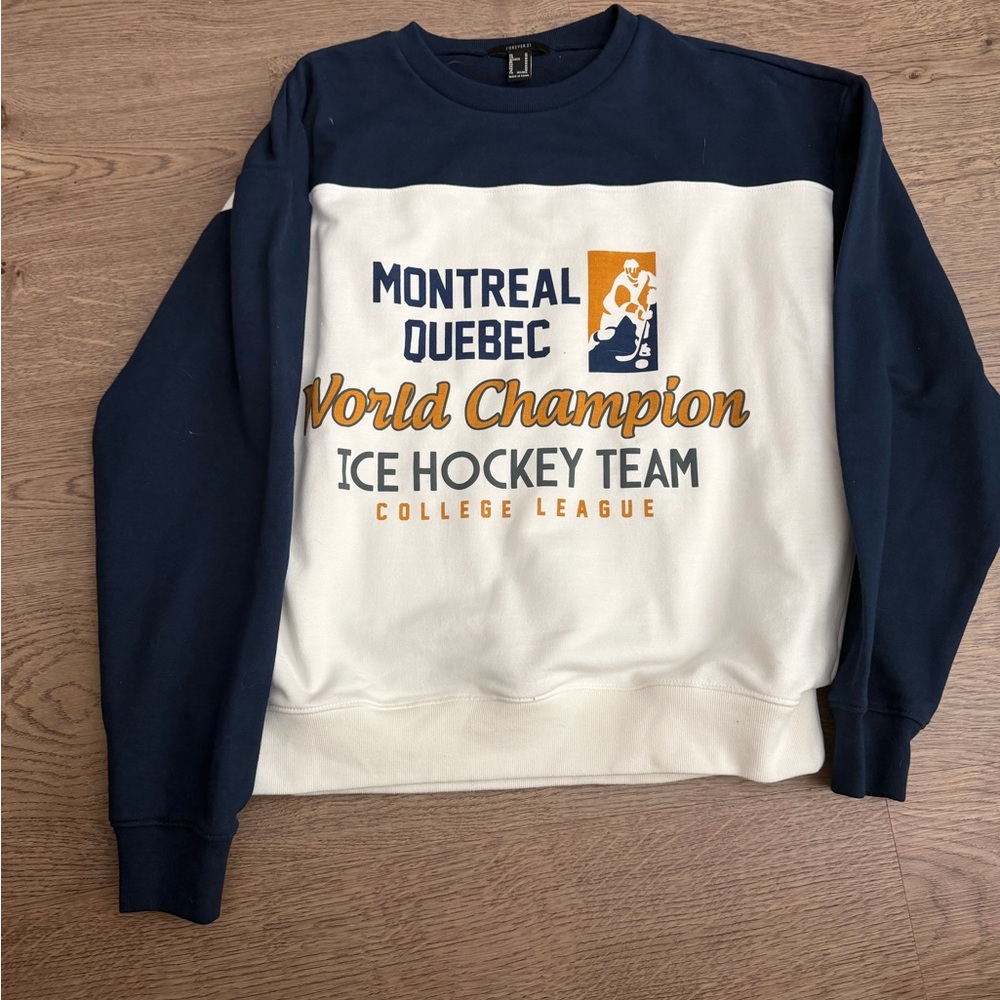 Forever 21 Montreal Hockey Championship Crewneck Sweatshirt